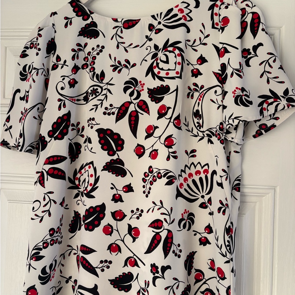 Talbots Black and Red Floral Blouse